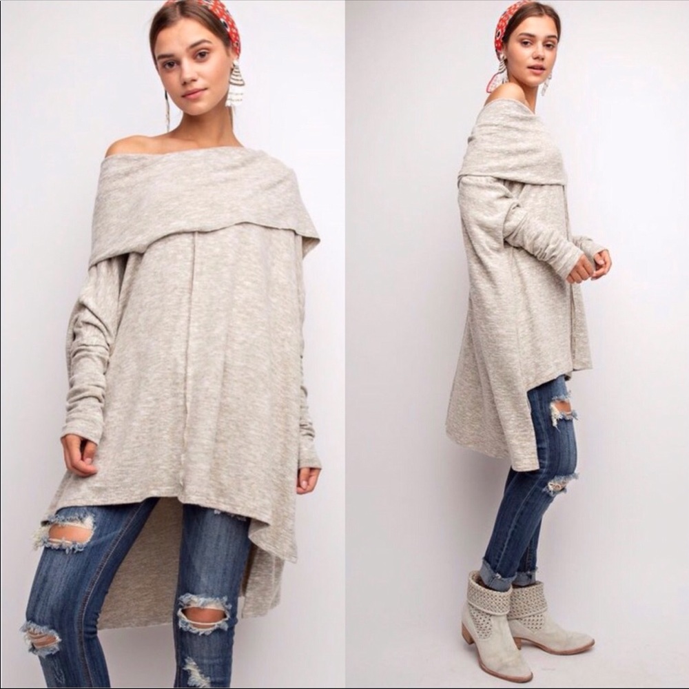 ❄️LAST1️⃣//OATMEAL SPECKLED KNIT TOP